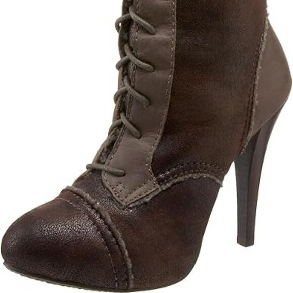 Maxstudio Less Dark Brown Waxed Stretch Boot size 8 - Picture 1 of 6